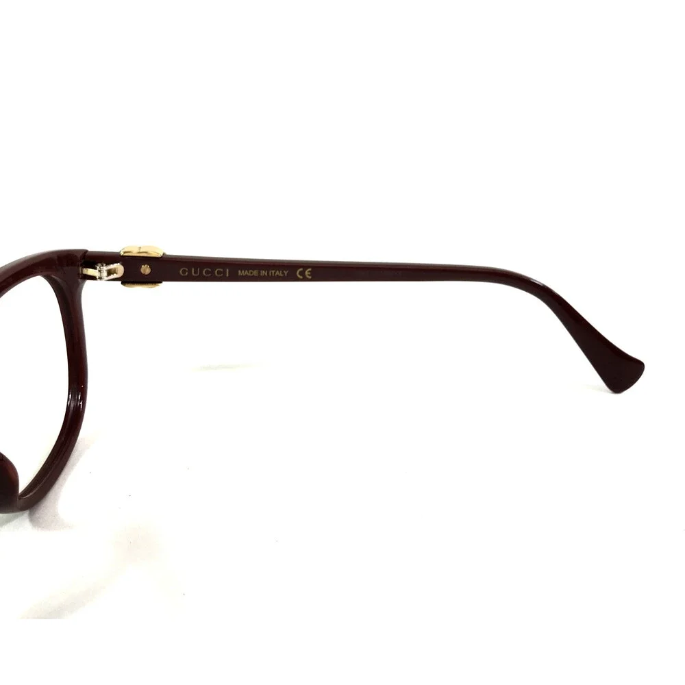 Gucci Eyeglasses Frames GG1075O 006 Shiny Burgundy Square Full Rim 54-19-145